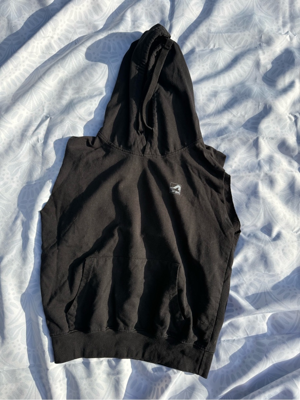 Surf Style Men's Black Sleeveless Hoodie